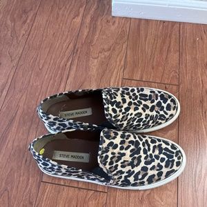 Steve Madden leopard print slip on sneakers